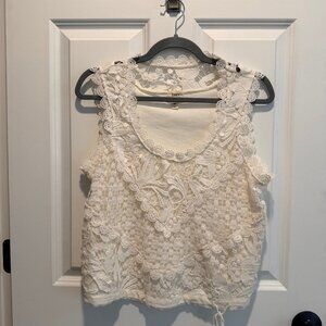 Anthropologie (TINY) lace overlay sleeveless top.  Size MP